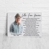 Personalized Memorial Gift For Loss Of Loved One, Bereavement Gifts, Sympathy Gifts, Letter From Heaven Canvas Wall Art