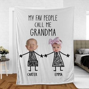 Personalized Mother's Day Gift Blanket, Gift For Grandma, Gift From Grandchildren, Gifts For Her Mom Blanket