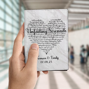 Personalized Song Lyrics Passport Wallet Holder, Anniversary Gift for Couple, Gift for Her, Gift for Him