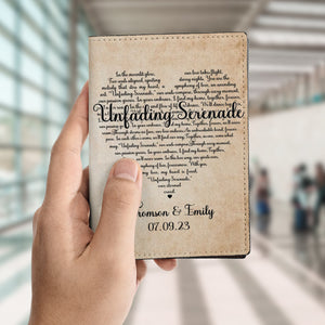Personalized Song Lyrics Passport Holder, Anniversary Gift for Couple, Gift for Her, Gift for Him
