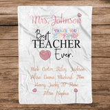 Personalized Teacher Gift, Teacher Appreciation Gift, Customized Best Teacher Ever Teacher Class Blanket
