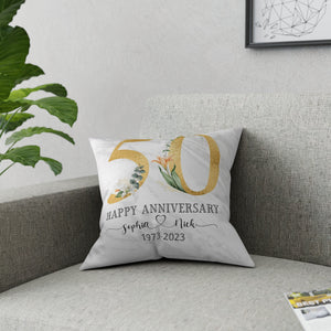 Personalized Wedding Keepsake Gift 50th Anniversary Gift, Golden Anniversary Cushion, Gift For Wife, Husband