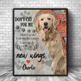 Pets Dog Loss Gifts, Gift for Someone Who Lost aDog, Personalized Dog Memorial Gift Brick Texture Canvas