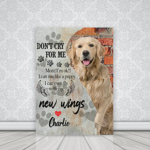 Pets Dog Loss Gifts, Gift for Someone Who Lost aDog, Personalized Dog Memorial Gift Brick Texture Canvas