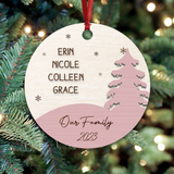 Custom Family Christmas Ornament, Holiday Ornament, Family Members Ornament Laser Cut Ornament