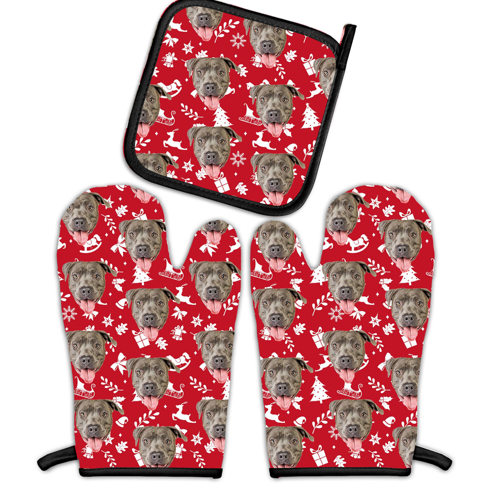 Put Your Cute Dog on Custom Oven Mitts, Dog Lovers Gift