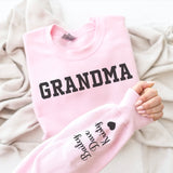 Personalized Grandma Sweatshirt with Grandkids Names on Sleeve, Gift for Grandma, Gift for Grandpa, Sweatshirt with Name on Sleeve