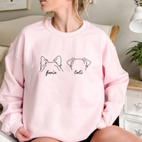 Personalized Dog Ears Sweatshirt with Names, Custom Pet Name, Gift For Dog Lovers Sweater