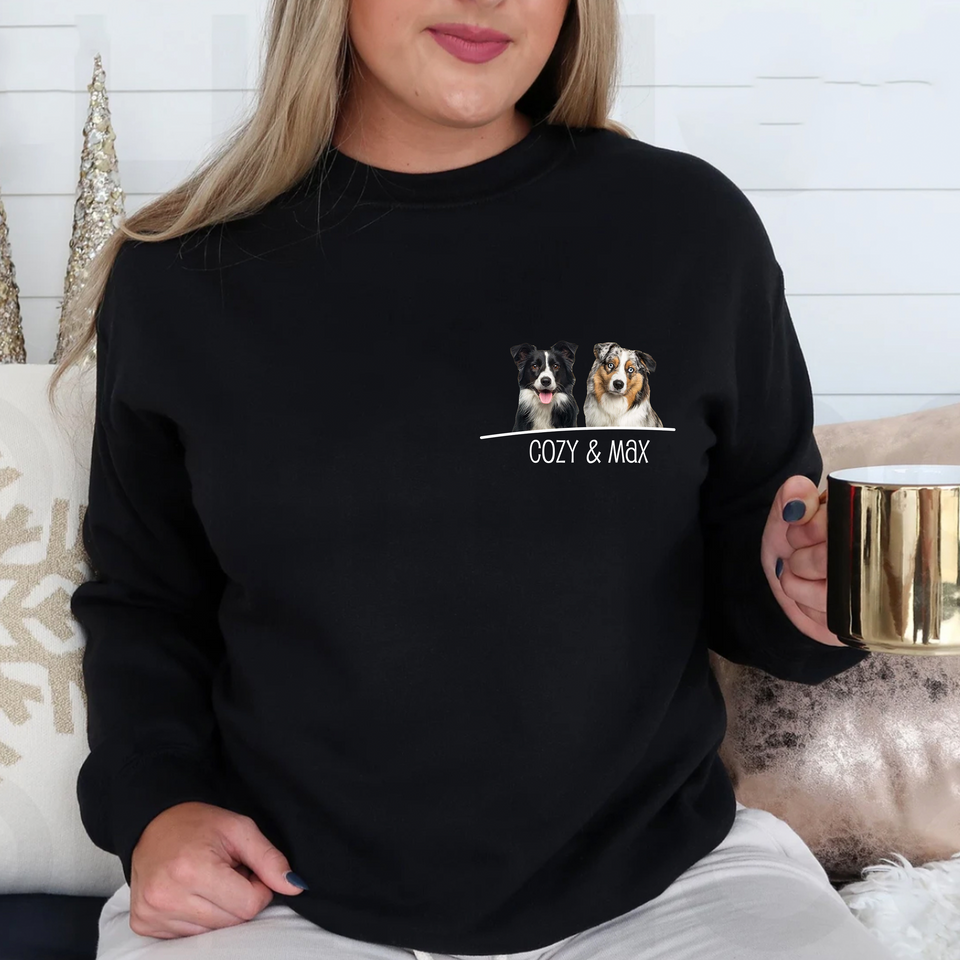 Custom Pet Sweatshirt, Sweatshirt Dog Mom Gift, Dog Lover Sweater