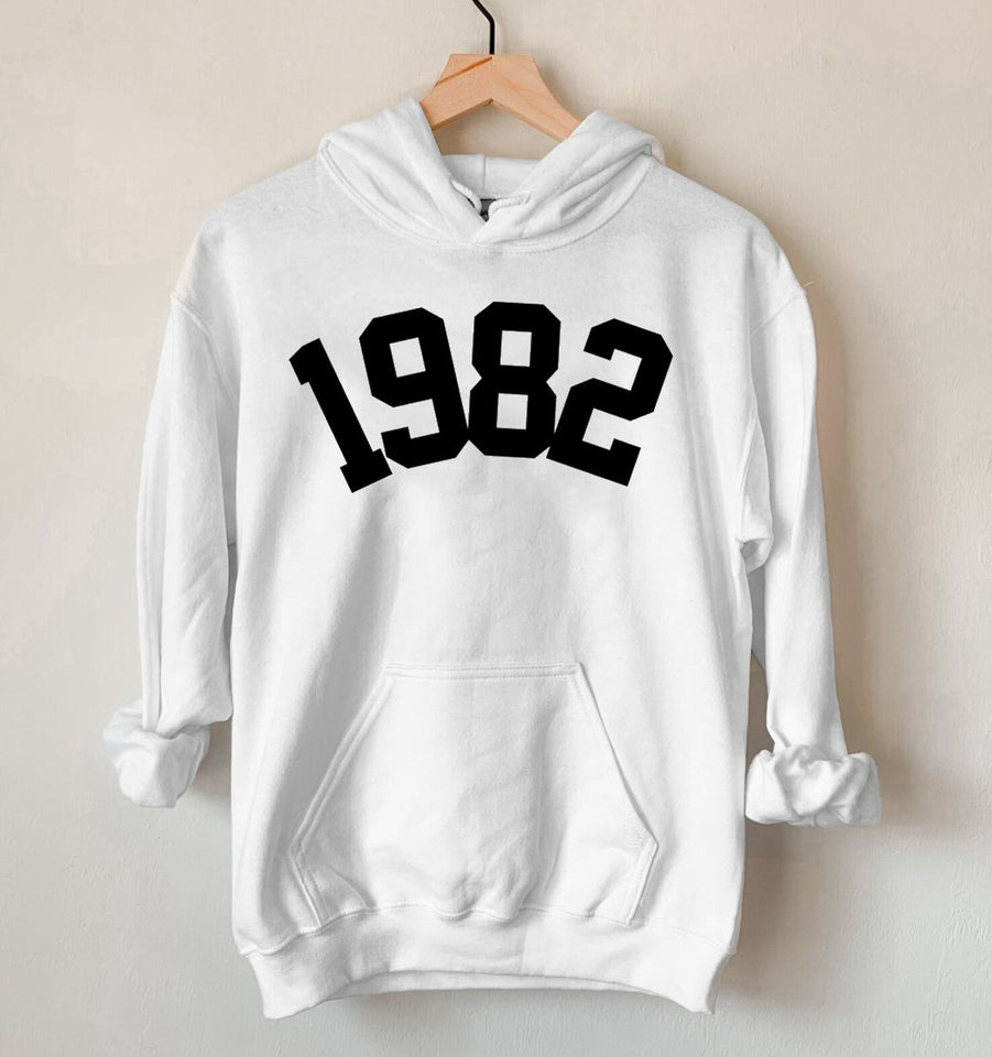 Custom Year 41st Birthday Hoodie, 1982 Birthday Year Number Hoodie for Women - GreatestCustom