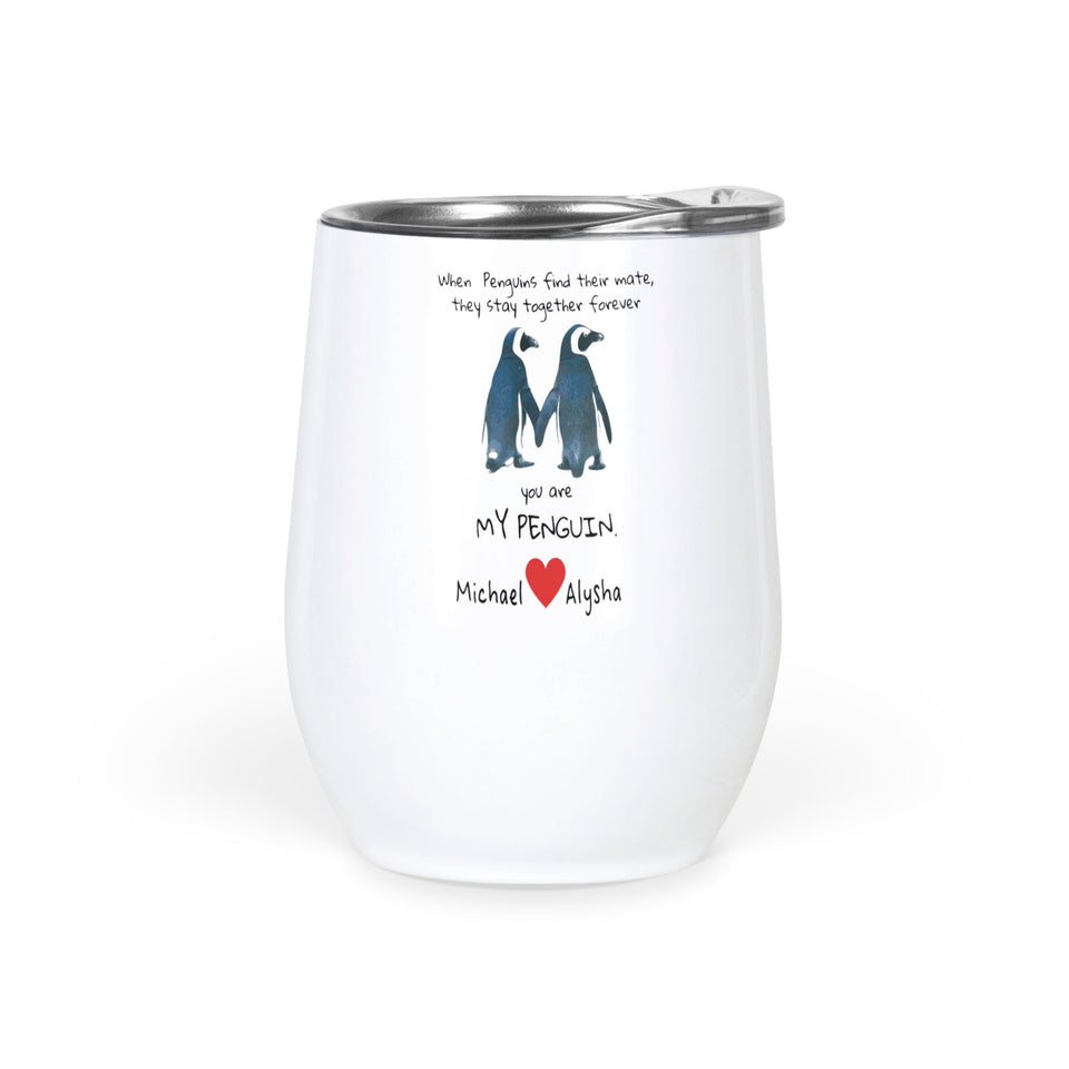 Penguin Valentine Gift for Her or Him, Best Valentine Gift for Girlfriend, Valentine Gift for Wife, Valentine Gift For Her, Valentine Gift Wine Tumbler