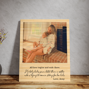 Custom Any Photo Mom Portrait, Mother Quote Canvas Wall Art, Mother's Day Canvas - GreatestCustom
