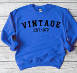 Custom Year 51st Birthday Sweatshirt, Vintage 1972 Birthday Sweatshirt for Women - GreatestCustom