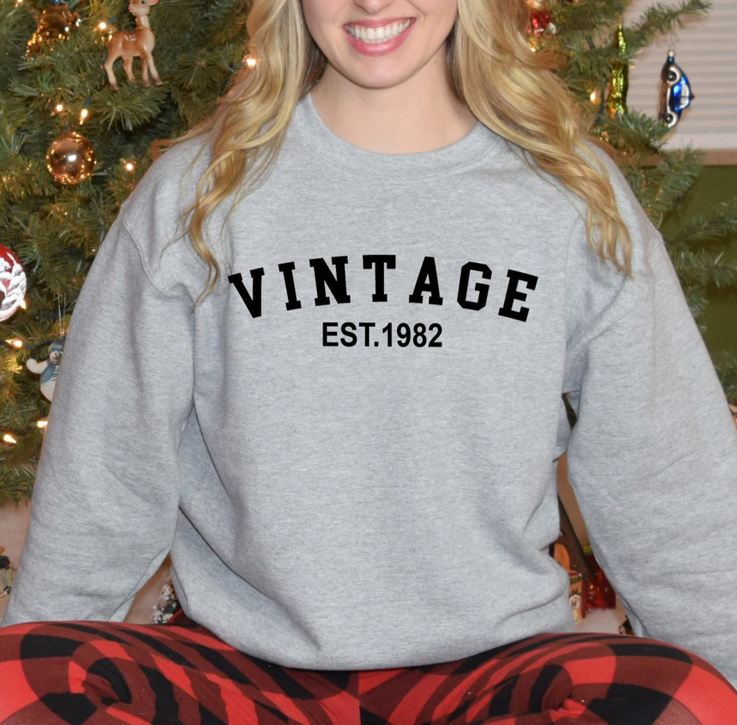 Custom Year 41st Birthday Sweatshirt ,Vintage 1982 Birthday Sweatshirt for Women - GreatestCustom