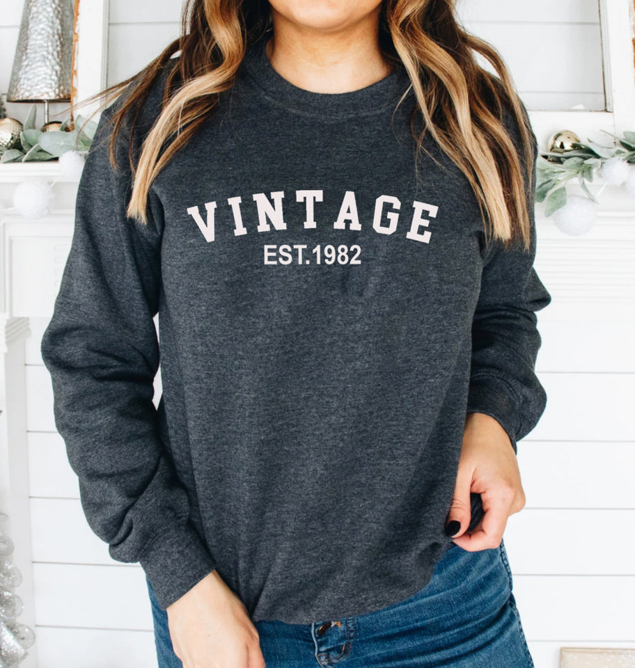 Custom Year 41st Birthday Sweatshirt ,Vintage 1982 Birthday Sweatshirt for Women - GreatestCustom