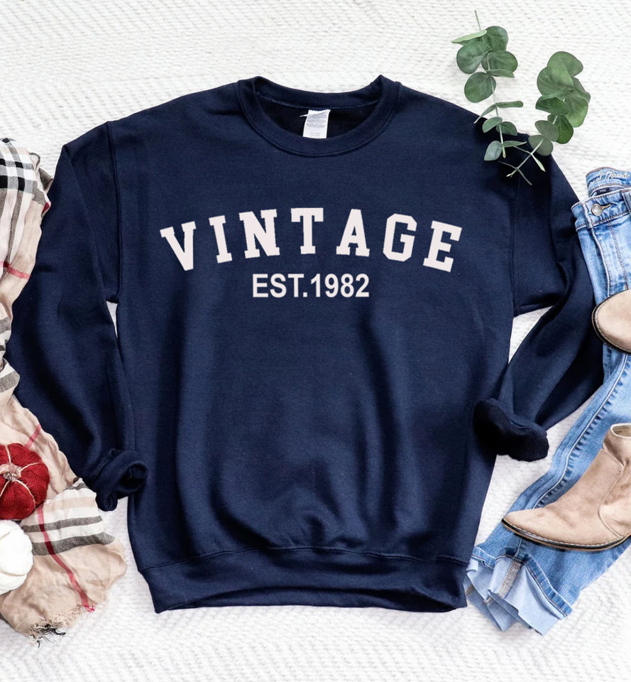 Custom Year 41st Birthday Sweatshirt ,Vintage 1982 Birthday Sweatshirt for Women - GreatestCustom
