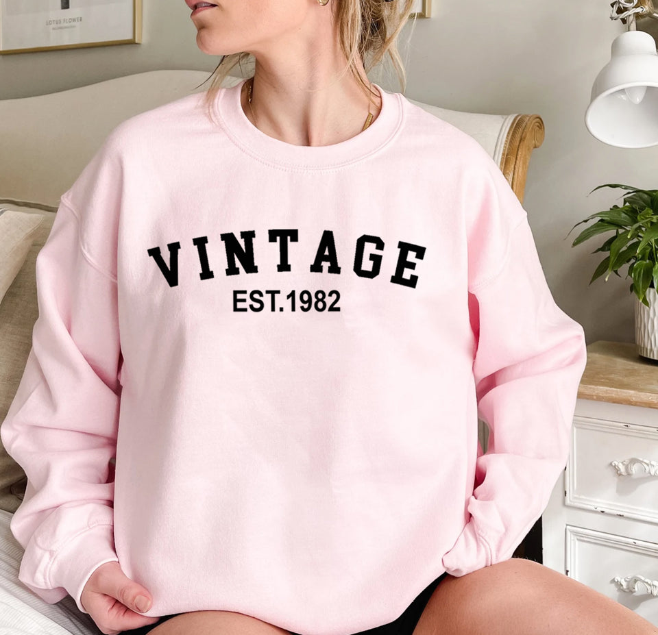 Custom Year 41st Birthday Sweatshirt ,Vintage 1982 Birthday Sweatshirt for Women - GreatestCustom
