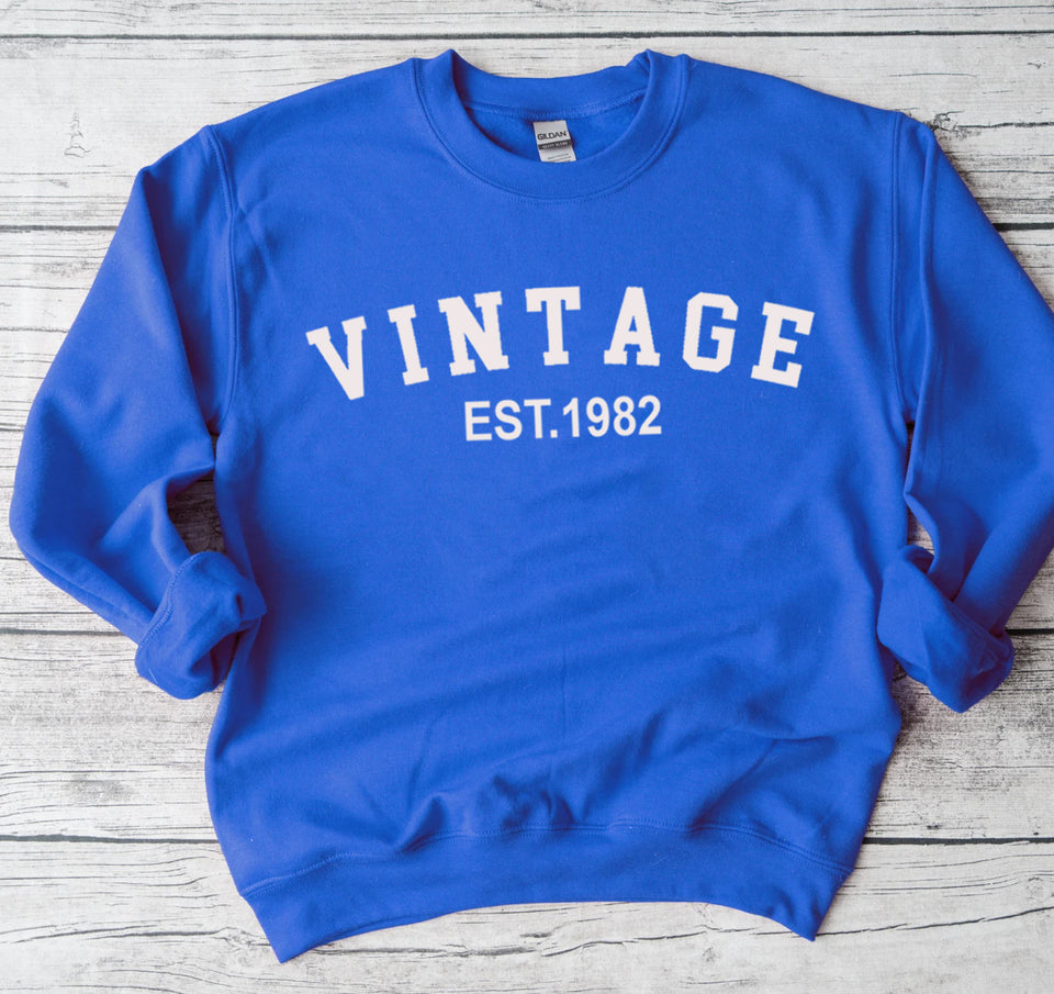 Custom Year 41st Birthday Sweatshirt ,Vintage 1982 Birthday Sweatshirt for Women - GreatestCustom