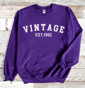 Custom Year 31th Birthday Sweatshirt ,Vintage 1992 Sweatshirt Birthday for Women - GreatestCustom