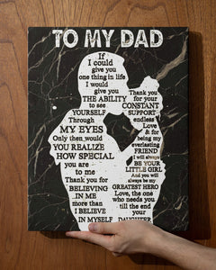 To My Dad Canvas, Father's Day Gift, Personalized Gift For Dad From Daughter, Christmas Birthday Gift For Dad Print Canvas Wall Art