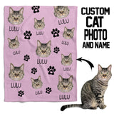 Custom Pet Photo blanket, Any Pet Photo Blanket, Cat Photo Blanket, Cat Mom Gift, Cat Grandma Gift