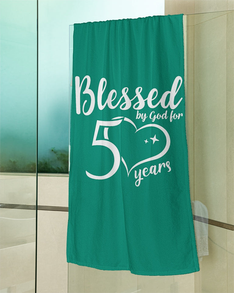 50th Birthday Beach Towels , 50th Birthday Gifts Ideas , 50th Birthday Bifts For Women , 50th Birthday Bifts For Her, Bath Towels