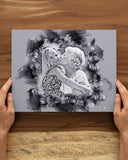 Grandma Gift Photo Black & White Canvas, Mother's Day Birthday Gift For Grandma, Grandma Portrait, Mother's Day Gift, Gift For Grandma, Custom Any Photo Portrait, Framed Canvas