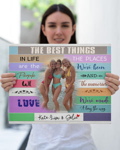 Custom The Best Things Best Friends Canvas Prints, BFF Canvas Gift, Gift for Best friends, Christmas Birthday Gift for Best Friends Personalized Canvas