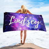 Personalized Galaxy Custom Beach Towel, Summer Towel, Personalized Bath Towel, Birthday Gifts for Her