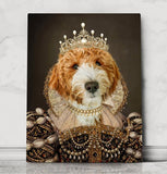 Custom Pet Portrait, Royal Pet Portrait, Pet Queen Regal Portrait, Dog Portrait, Pet Loss Gift, Dog Passed Away Canvas