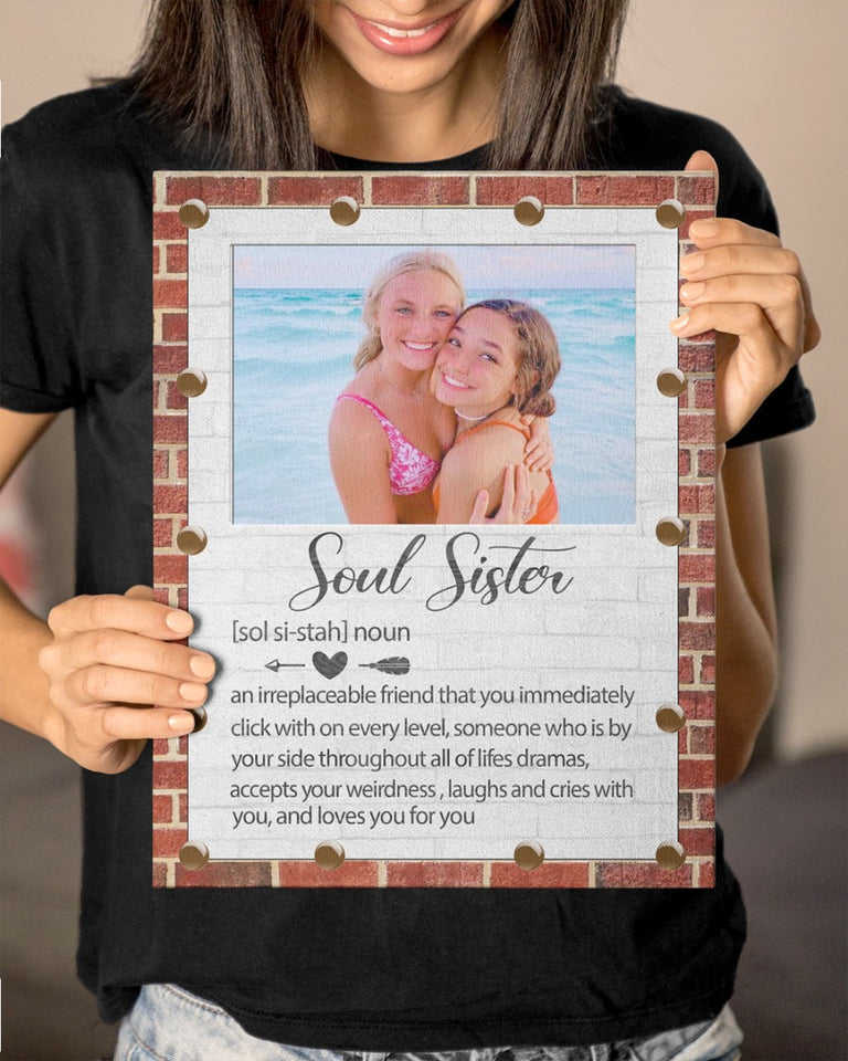 Soul Sister Canvas, Best Friend Definition Wall Art , Gift For Best Friend, Bestie Personalized Canvas