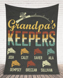 Personalized Fishing Grandpa Gift, Fisherman Gift, Fishing Lover Gift For Grandpa Fleece/Sherpa Blanket