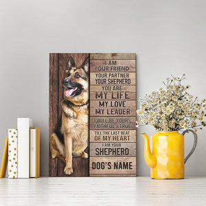 I am Your Germen Shepherd Framed Wall Art Canvas, Dog Mom Dog Dad Gift, Pet Owner Gifts, Custom Dog Portrait Canvas
