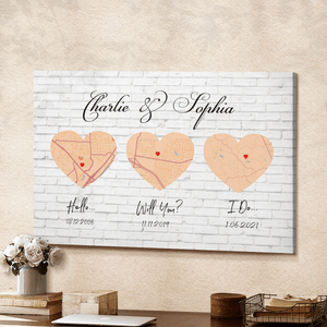 Hello, Will You, I Do, Map Art Canvas, Anniversary Wedding Gift, Gift For Couple, Gift For Him, Anniversary Gift For Him or Her