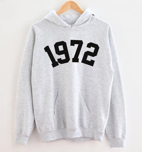 Custom Year 51st Birthday Hoodie, 1972 Birthday Year Number Hoodie for Women - GreatestCustom