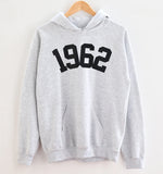 Custom Year 61st Birthday Hoodie, 1962 Birthday Year Number Hoodie for Women - GreatestCustom