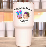 Mardi Gras Two Baby Face Large Tumbler, Mardi Gras Dad Gift, Two Baby Face Mardi Gras Large Tumbler