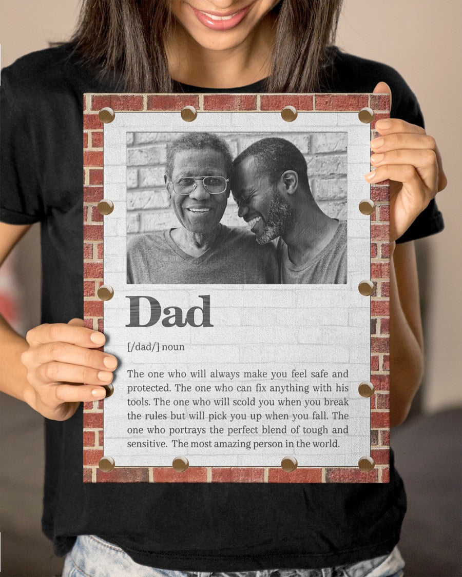 Personalized Dad Definition Canvas, Father's Day Gift Canvas, Personalized Gift For Dad Canvas Wall Art - Greatestcustom