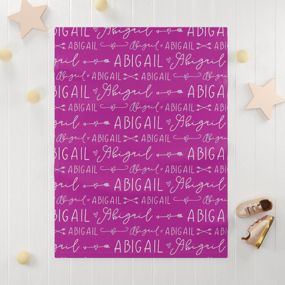 Personalized Custom Name Baby Girls Blanket, Baby Girls Blanket