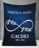 Personalized Mr & Mrs Gift, Couple Gift, Engaged Gift, Gift For Her, Gift For Him, Wedding Gift Premium Blanket