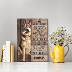 I am Your Germen Shepherd Framed Wall Art Canvas, Dog Mom Dog Dad Gift, Pet Owner Gifts, Custom Dog Portrait Canvas