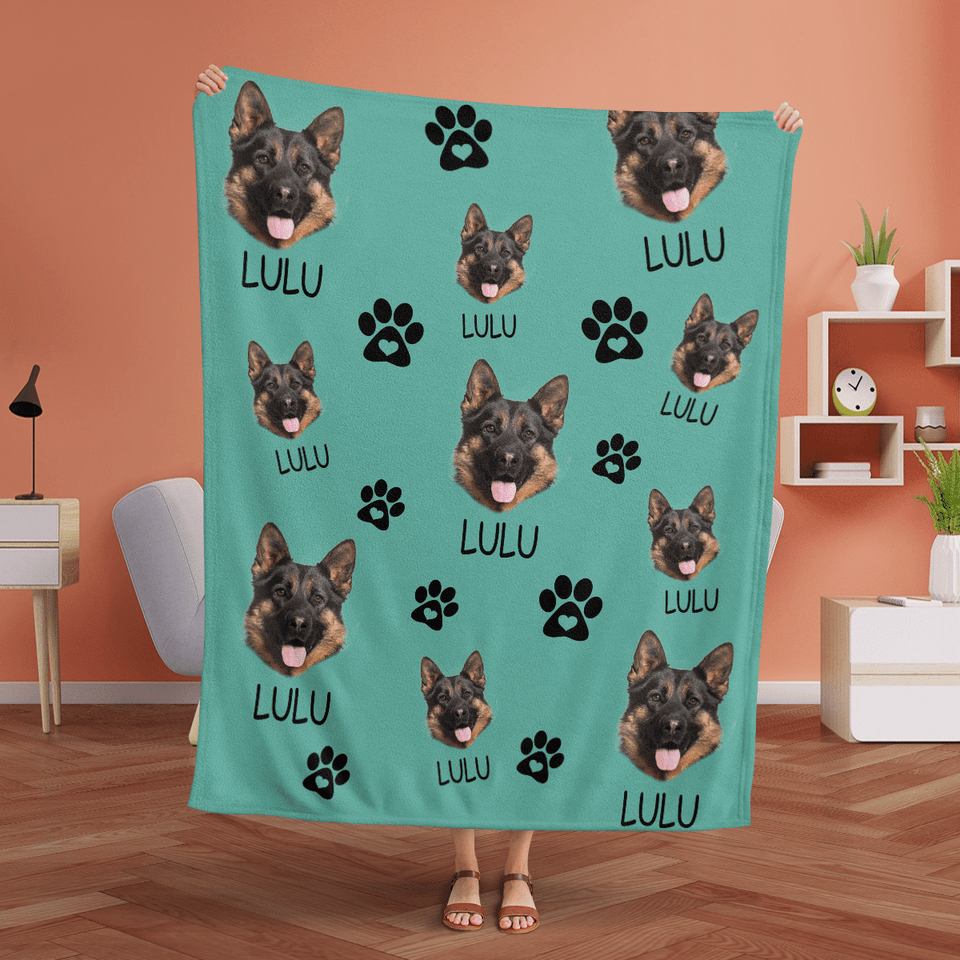 Custom Pet Photo blanket, Any Pet Photo Blanket, Dog Mom Gift, Dog Grandma Gift