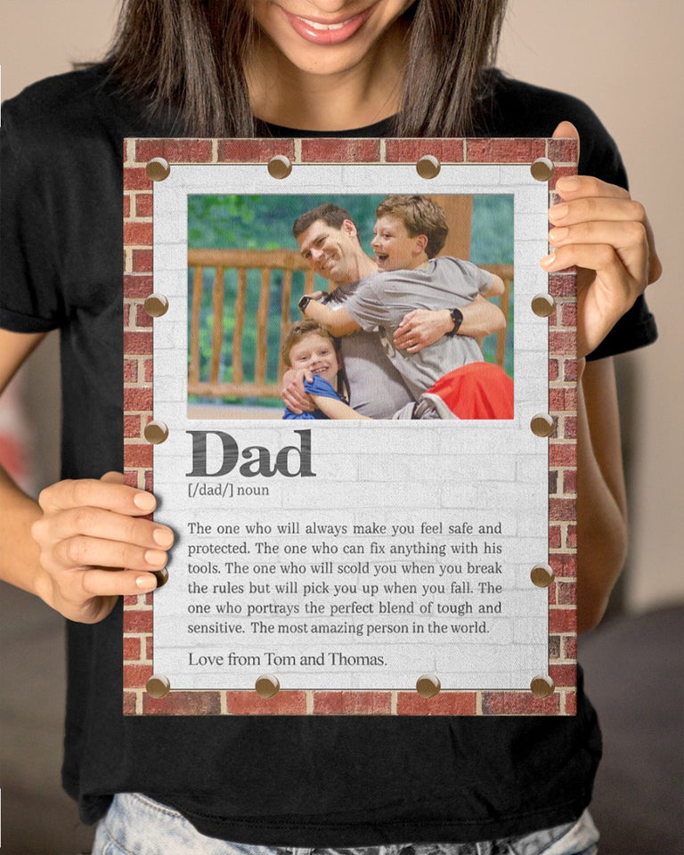 Personalized Dad Definition Canvas, Father's Day Gift Canvas, Personalized Gift For Dad Canvas Wall Art - Greatestcustom