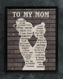 To My Mom Canvas, Mother's Day Gift, Personalized Gift For Mom From Daughter, Christmas Birthday Gift For Mom Print Canvas Wall Art