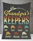 Personalized Fishing Grandpa Gift, Fisherman Gift, Fishing Lover Gift For Grandpa Fleece/Sherpa Blanket