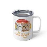 Best Cat Dad Ever Personalized Cat Photo Vintage Retro Insulated Mug