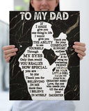 To My Dad Canvas, Father's Day Gift, Personalized Gift For Dad From Daughter, Christmas Birthday Gift For Dad Print Canvas Wall Art