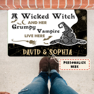 Personalized Names A Wickes Witch Doormat, Halloween Doormat