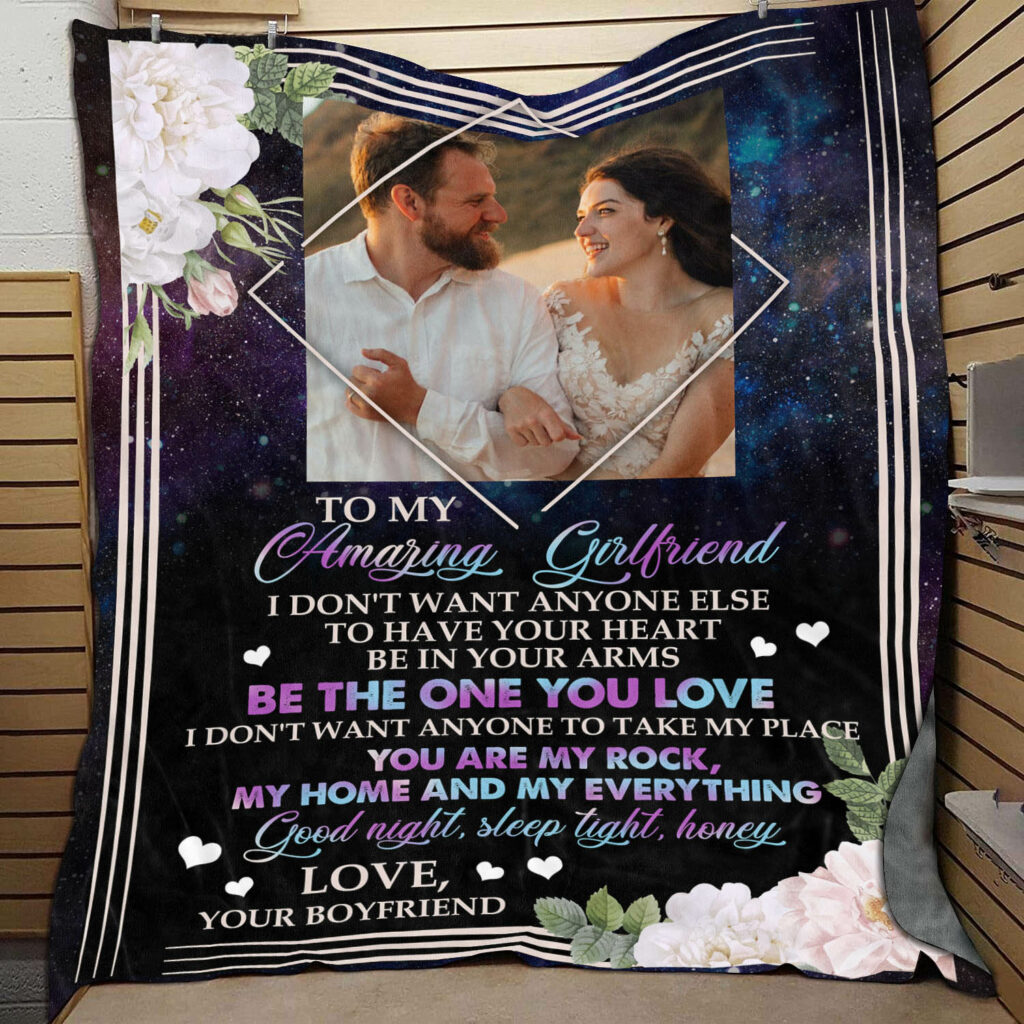 Personalized Photo To My Amazing Girlfriend Fleece Blanket - Gift For Girlfriend