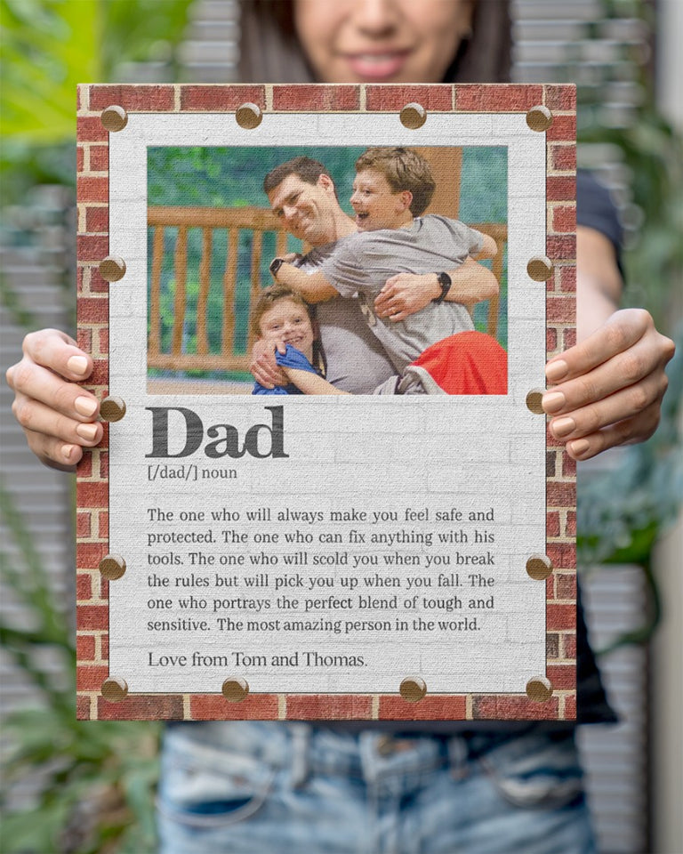 Personalized Dad Definition Canvas, Father's Day Gift Canvas, Personalized Gift For Dad Canvas Wall Art - Greatestcustom
